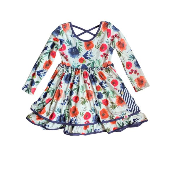 Cheeky Plum tiered floral dress with pockets - Picture 1 of 9